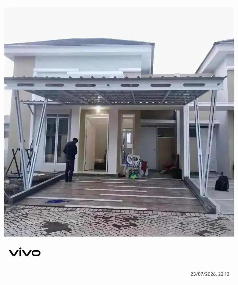 Kanopi baja ringan dan garasi