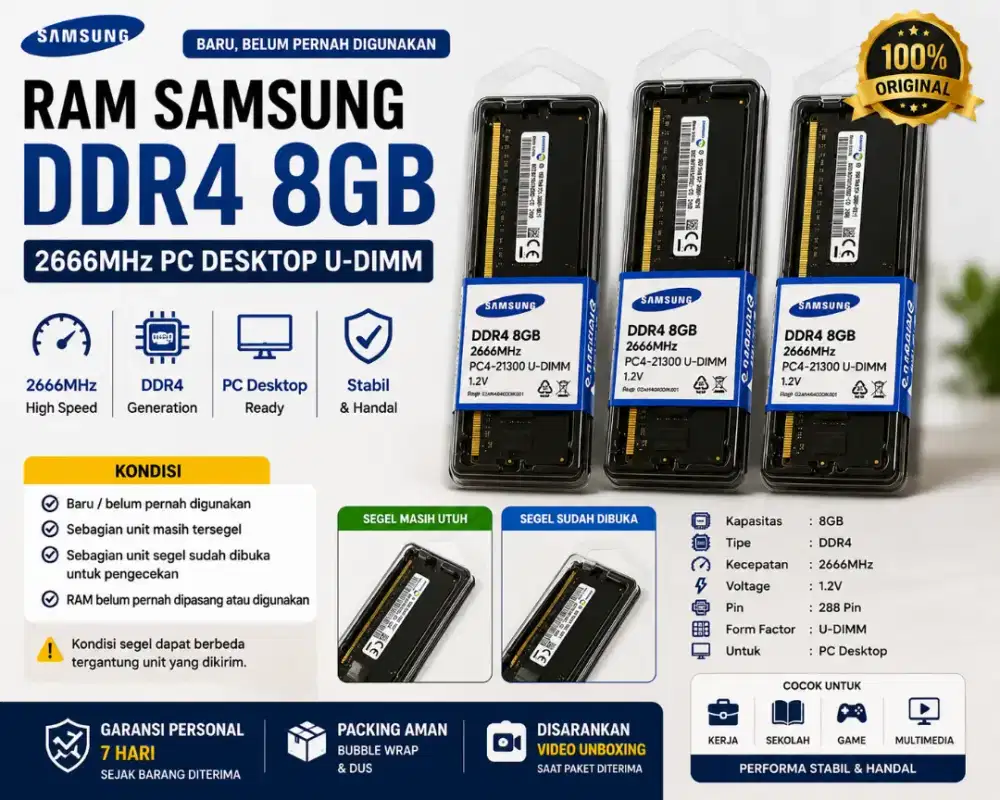 RAM SAMSUNG DDR4 8GB 2666MHz – BARU
