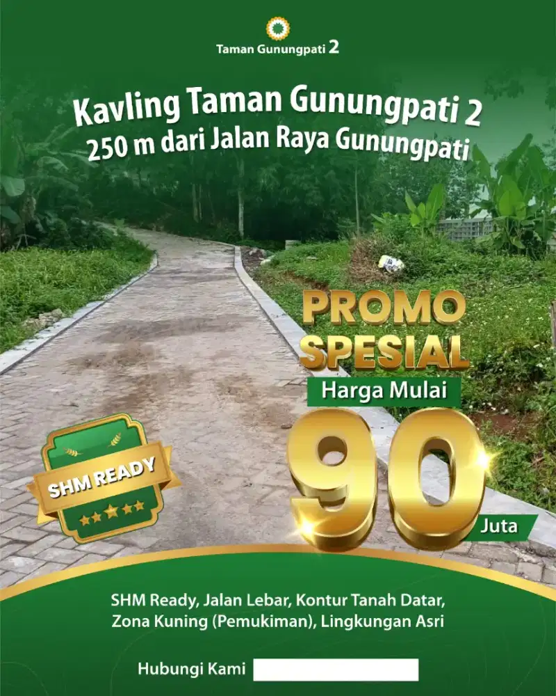 TANAH MURAH SIAP BANGUN DEKAT JALAN RAYA DAN TEMPAT WISATA