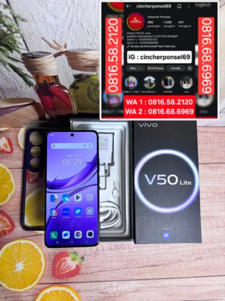 JUAL hp Vivo V50 Lite 8/128 siap pakai masih segel
