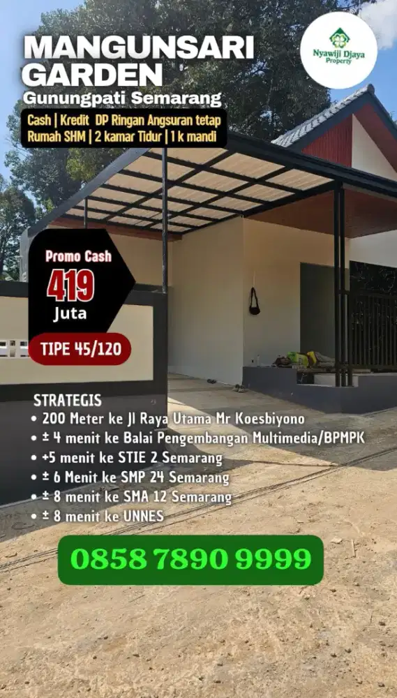 RUMAH MURAH SIAP HUNI SEKITAR UNNES BISA KPR
