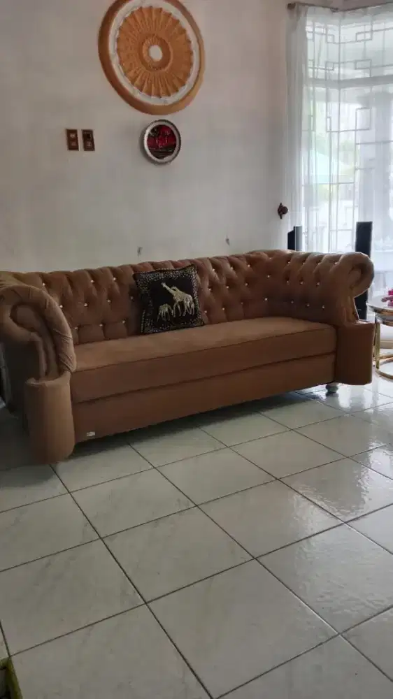 Sofa Coklat 3 Dudukan