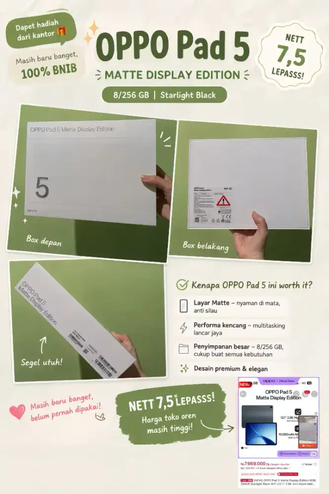 BU Oppo pad5 matte display edition 8/256 gb