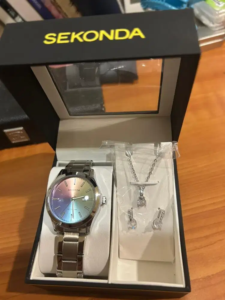 Gift Set Jam Tangan Wanita Sekonda 49053 Original + Kalung & Anting