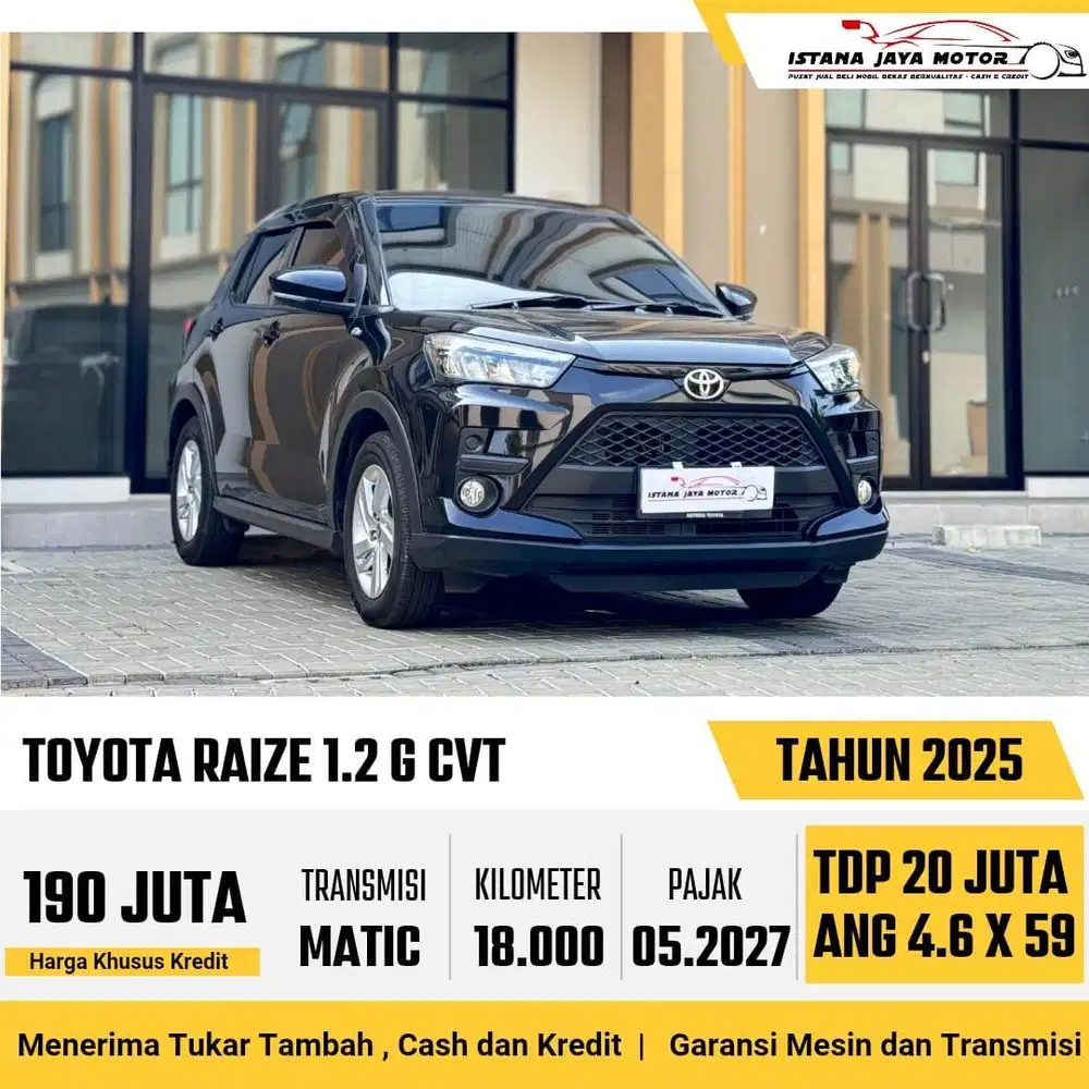[KM 18RB] Toyota Raize G 1.2 Automatic NIK 2025 Hitam