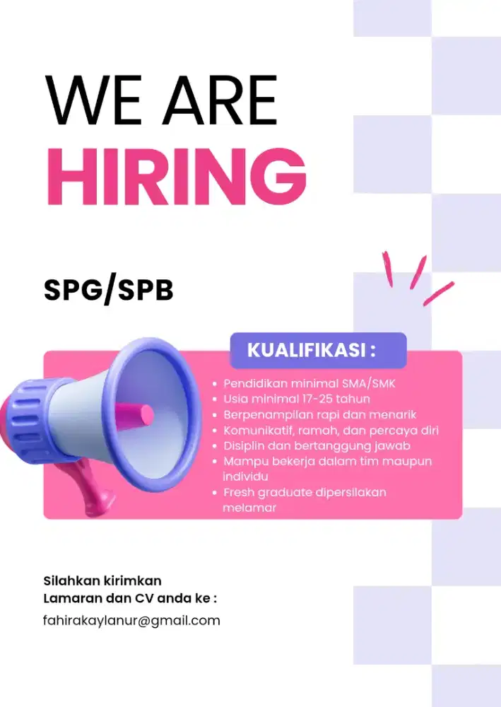 Lowongan SPG/SPB