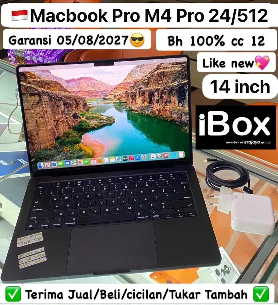 Macbook Pro M4 Pro 14 inch 24/512 Gb space black ibox masih garansi