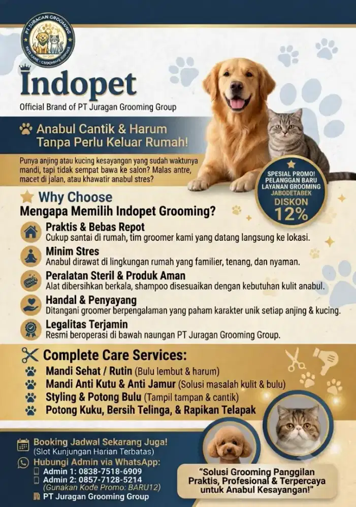 Jasa grooming panggilan terdekat