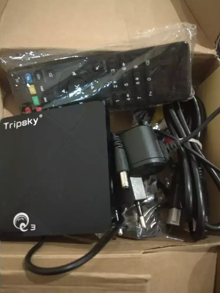 Android box miniQ3 tripsky second kelengkapan liat deskripsi