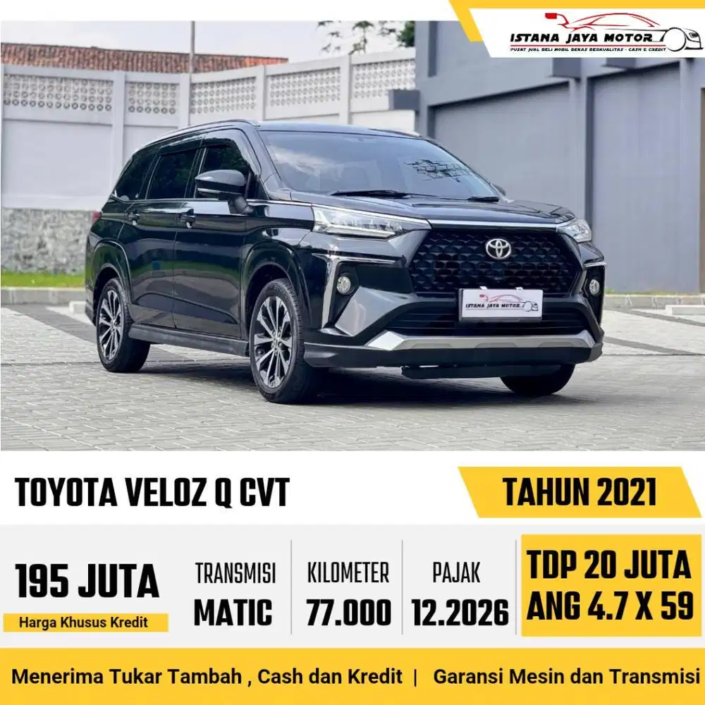 [BERGARANSI] Toyota Veloz Q CVT 1.5 Automatic 2021 Hitam