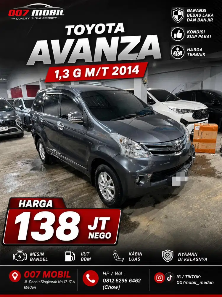 Toyota Avanza 1,3 G Manual 2014,2013,2015 , Xenia 2016,2017