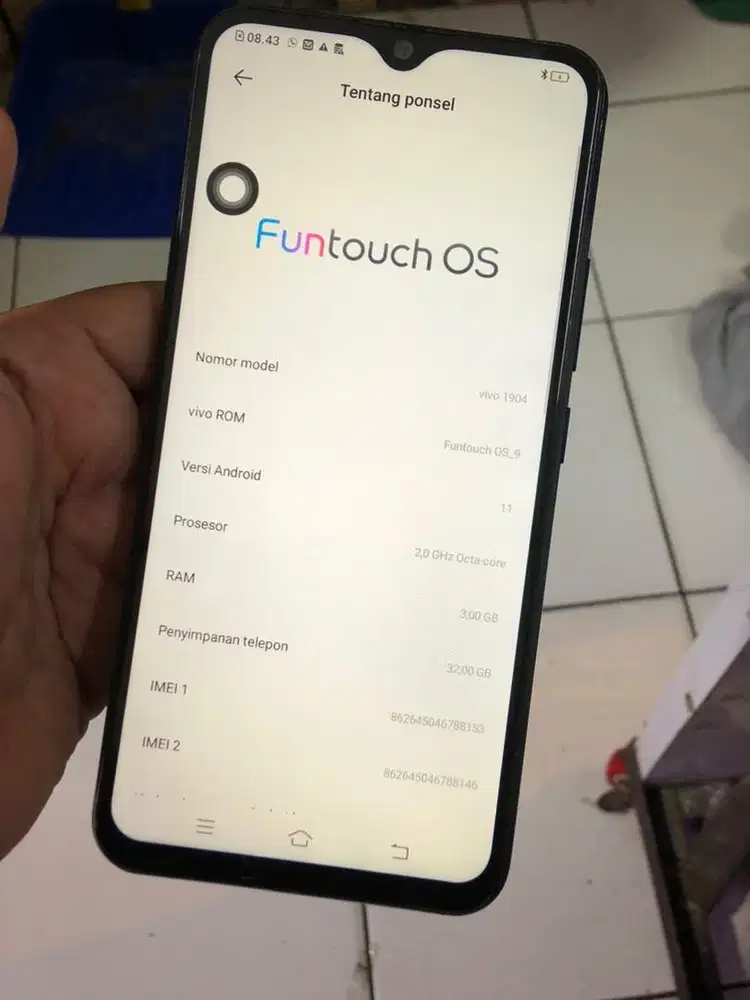 Vivo y12 3/32 bekas bocah