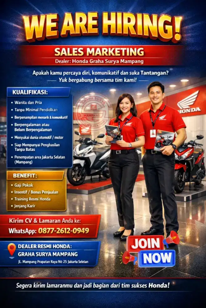 Lowongan Sales Motor Honda