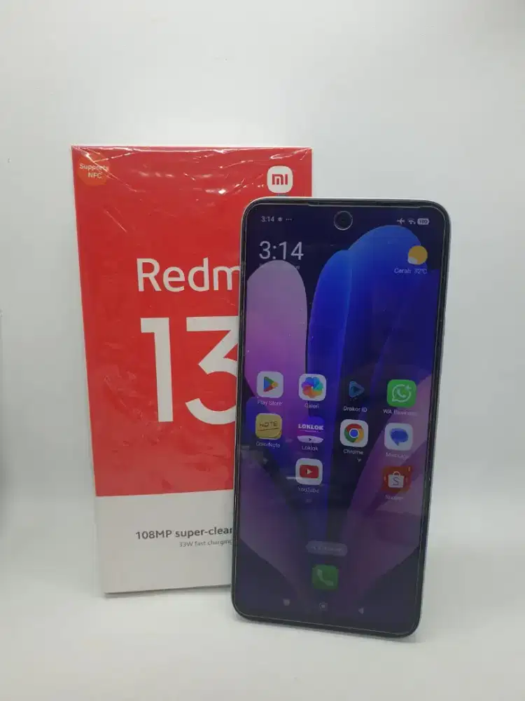 Handphone Redmi 13 second fullset ocean blue Like