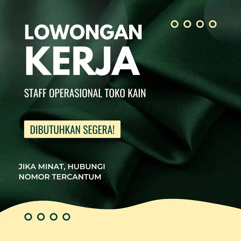 Lowongan Kerja Staf kerja Operasional Toko Crew Store *dibutuh SEGERA*