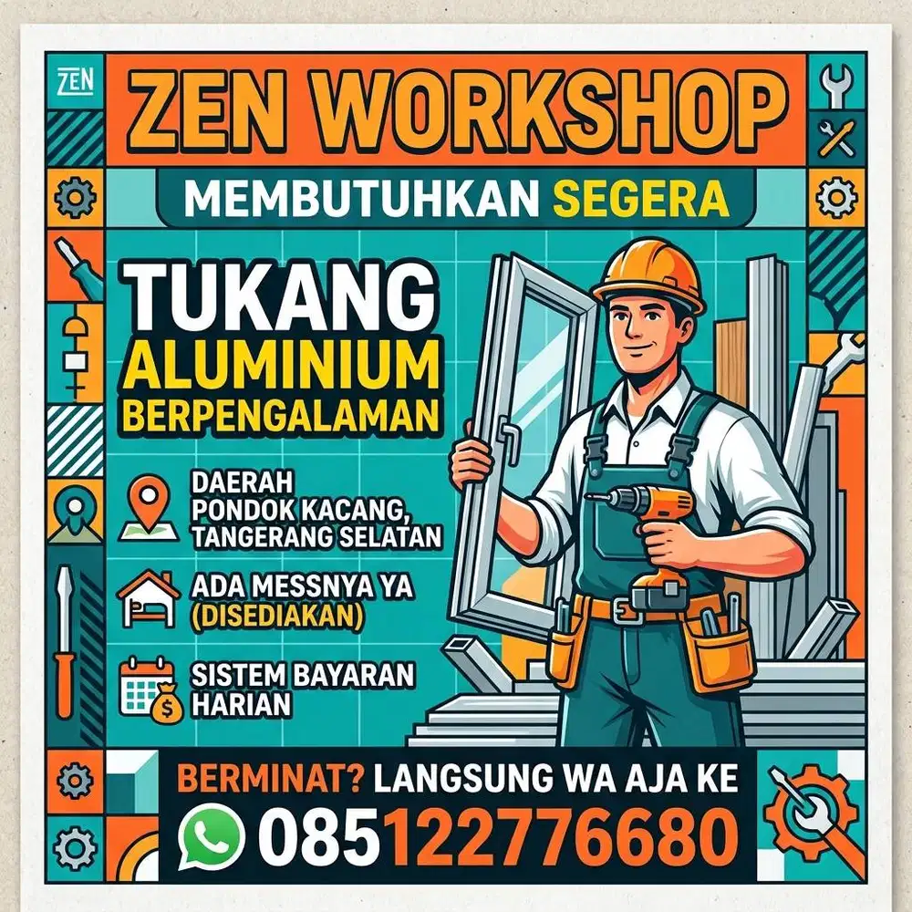 LOWONGAN PEKERJAAN TUKANG ALUMINIUM BERPENGALAMAN