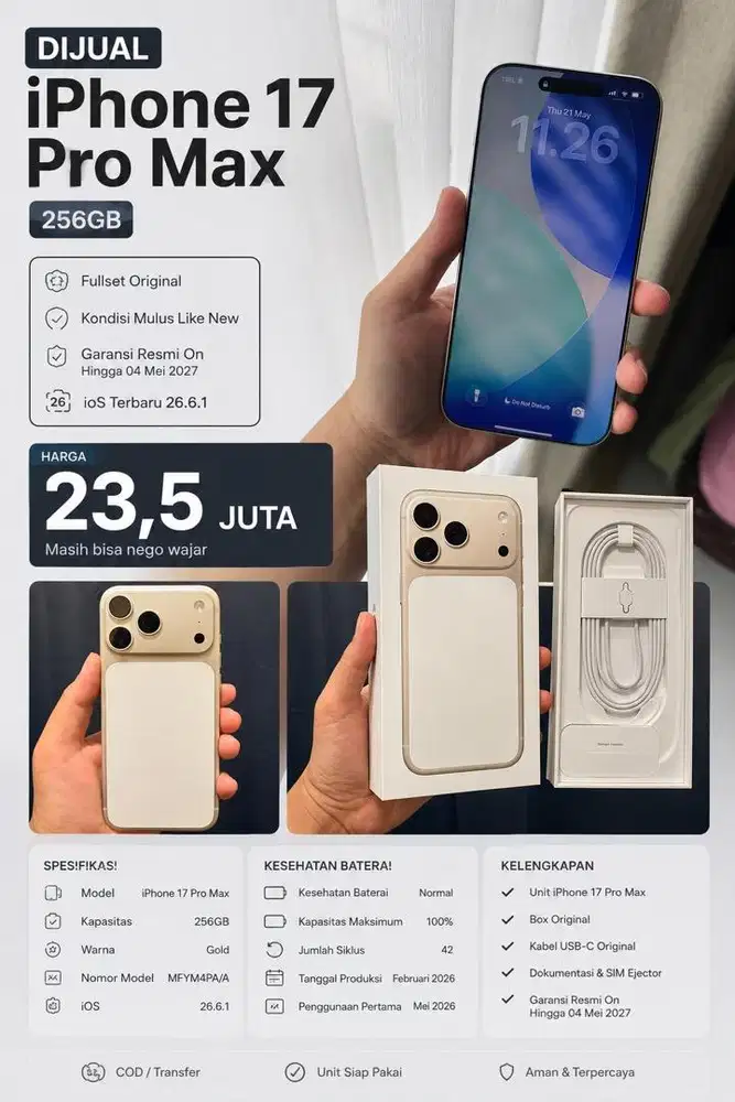Iphone 17 Pro Max Silver 256 GB