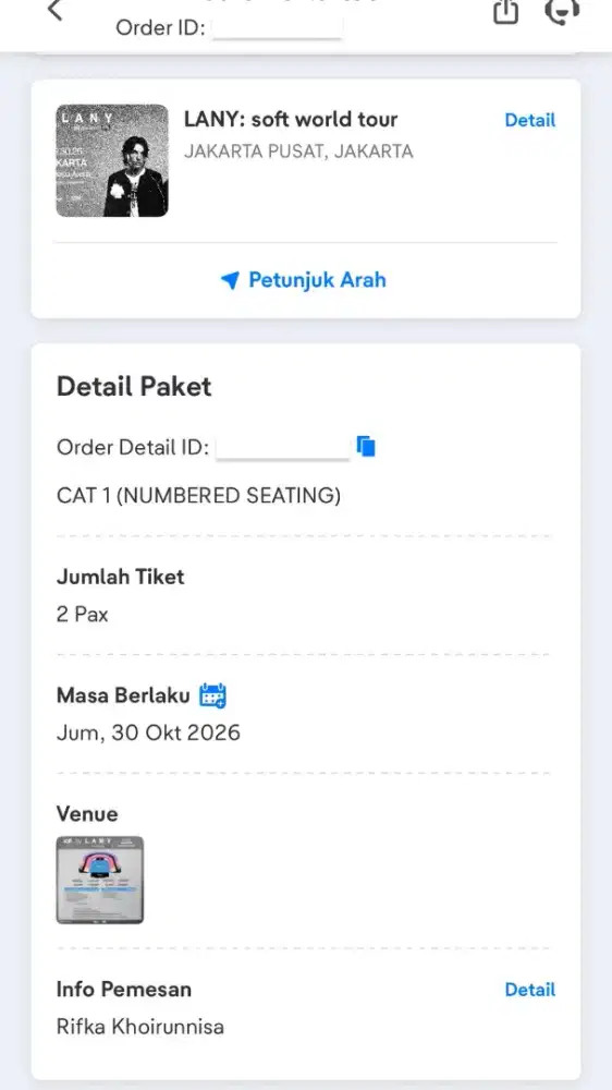 Tiket LANY in Jakarta 2026 Cat 1 Day 2 (30 Oktober 2026)