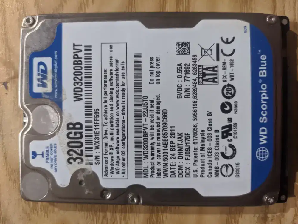HARDISK WD 2,5 INCH 320GB SLIM