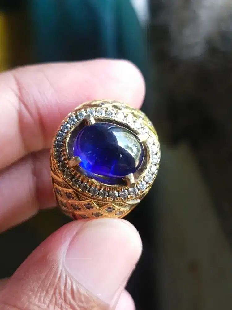 Cincin blue safir tanzania/afrika