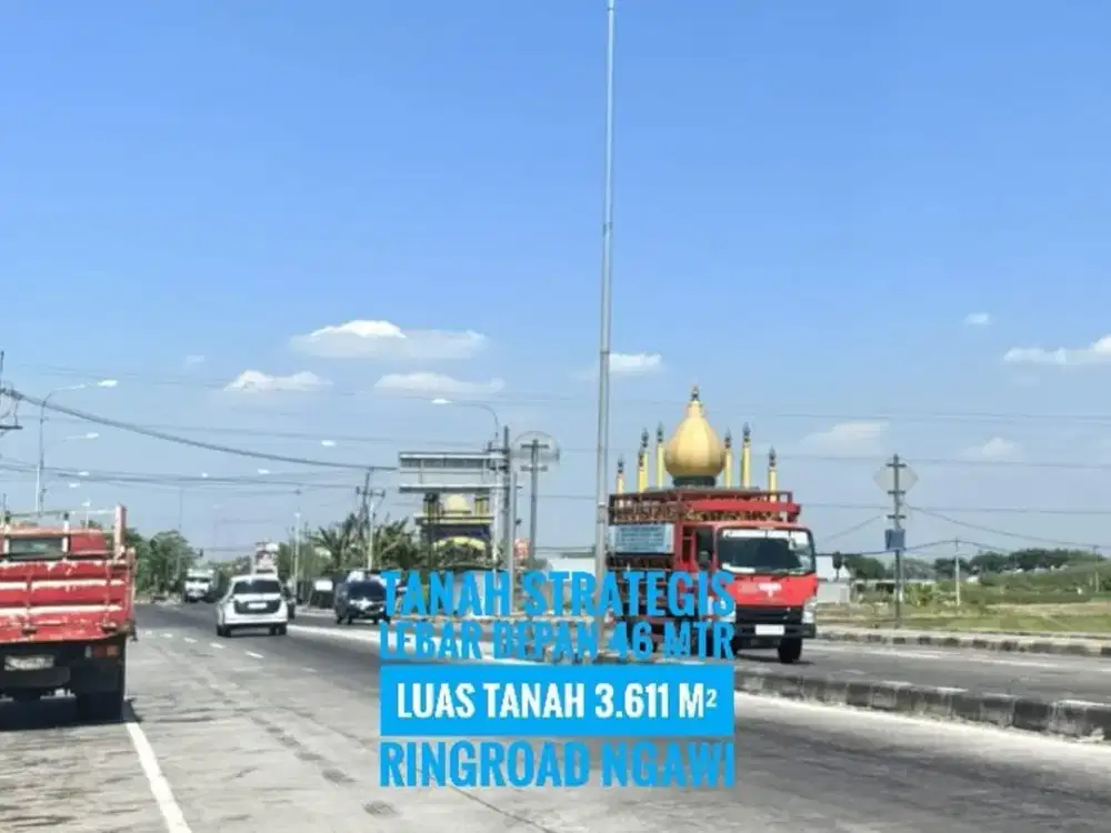 (AD) Tanah LD 46 mtr, depan Gerbang Tol NGAWI, Lokasi Istimewa
