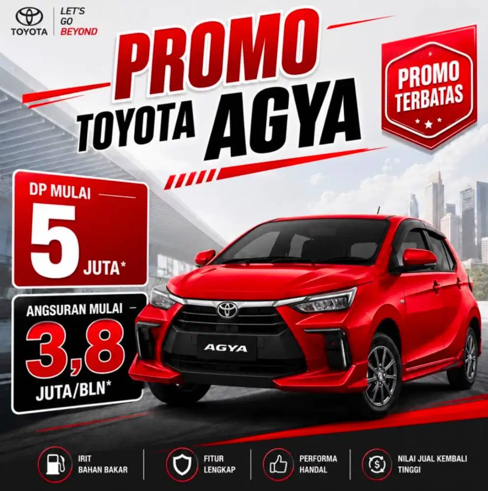 PROMO DP 5 JUTA TOYOTA AGYA 1.2 GR MATIC 2026