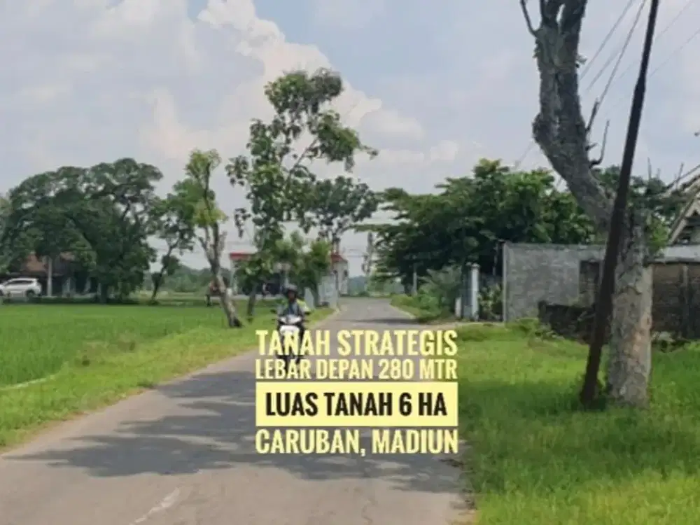 (H) Tanah LD 280 mtr, dekat Jalan Raya Propinsi Caruban MADIUN, Lokasi Strategis