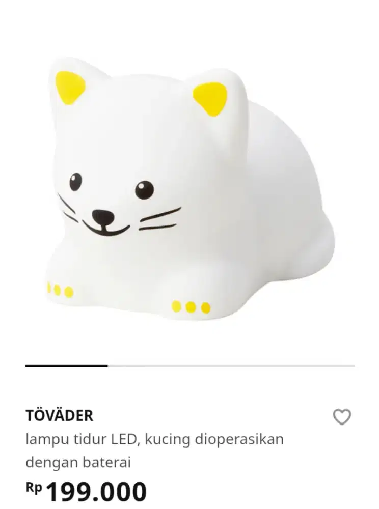 lampu malam LED IKEA white cat model baru,segel Promo 70%