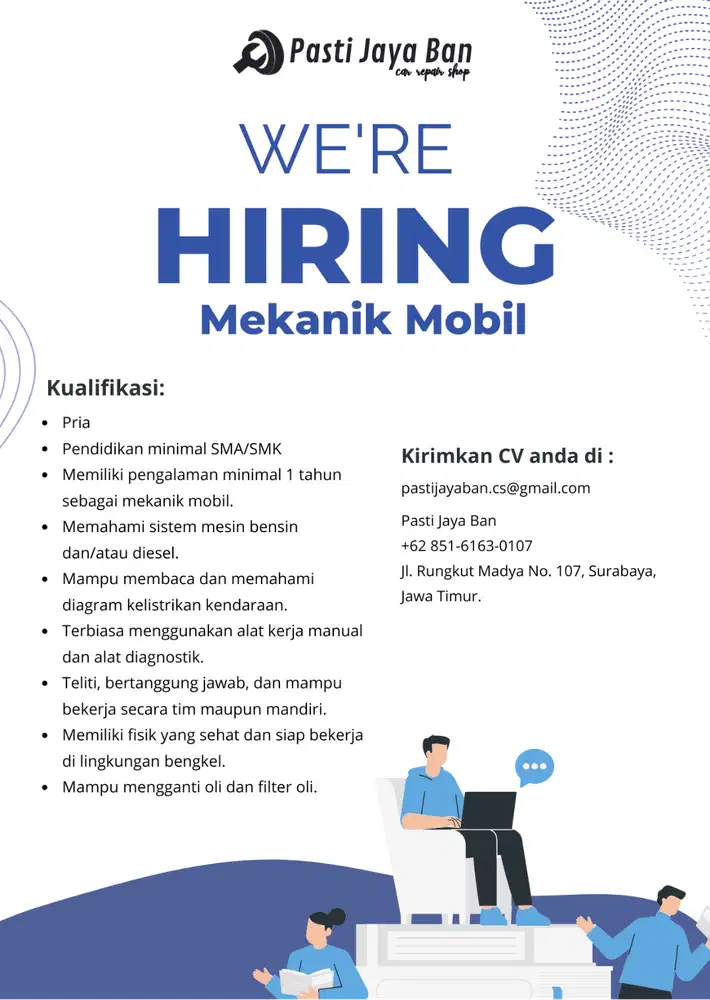 LOWONGAN KERJA MEKANIK MOBIL