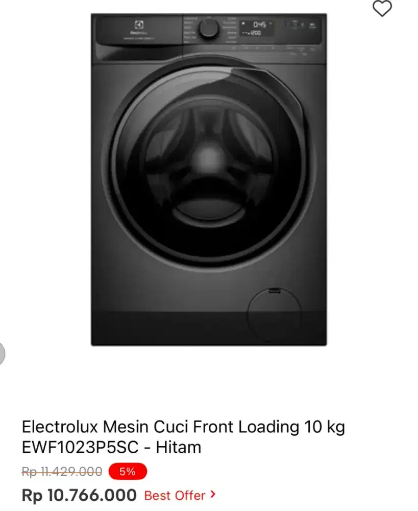 MESIN CUCI ELECTROLUX FRONT LOADING 10KG EWF1023PSC