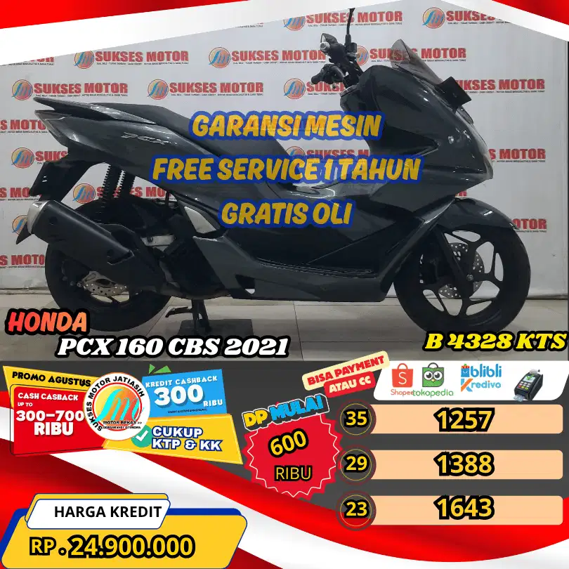 PCX 160 CBS 2021 BISA PAKAIPAYMENT SPYLATER KREDIVO & CC (SUKSESMOTOR)