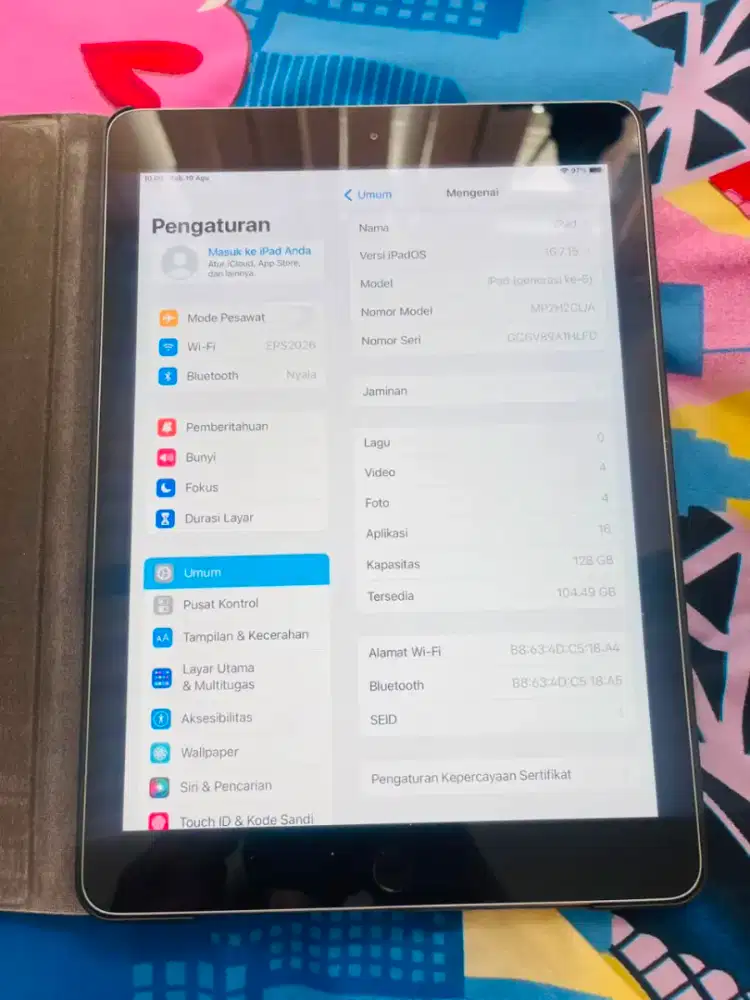 JUAL IPAD GEN 5 MULUS MANTAP 128 GB