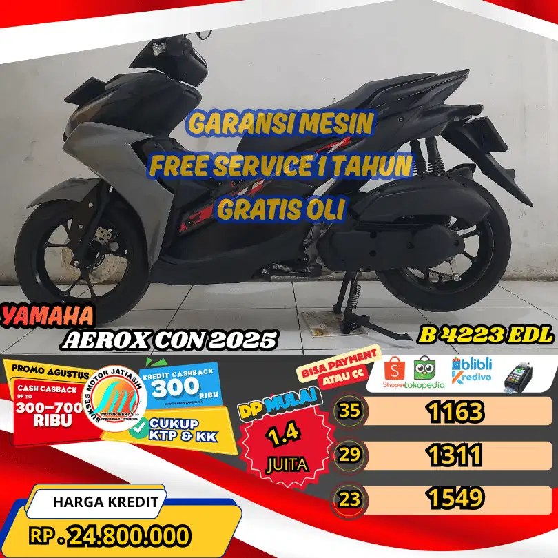 AEROX 155 CON 2025 BISA PAYMENT SPYLATER KREDIVO & CC (SUKSESMOTOR)