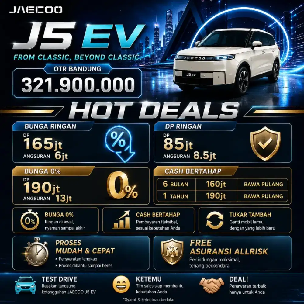 JAECOO J5 — SUV Stylish, Nyaman & Siap Jadi Mobil Impian Anda!