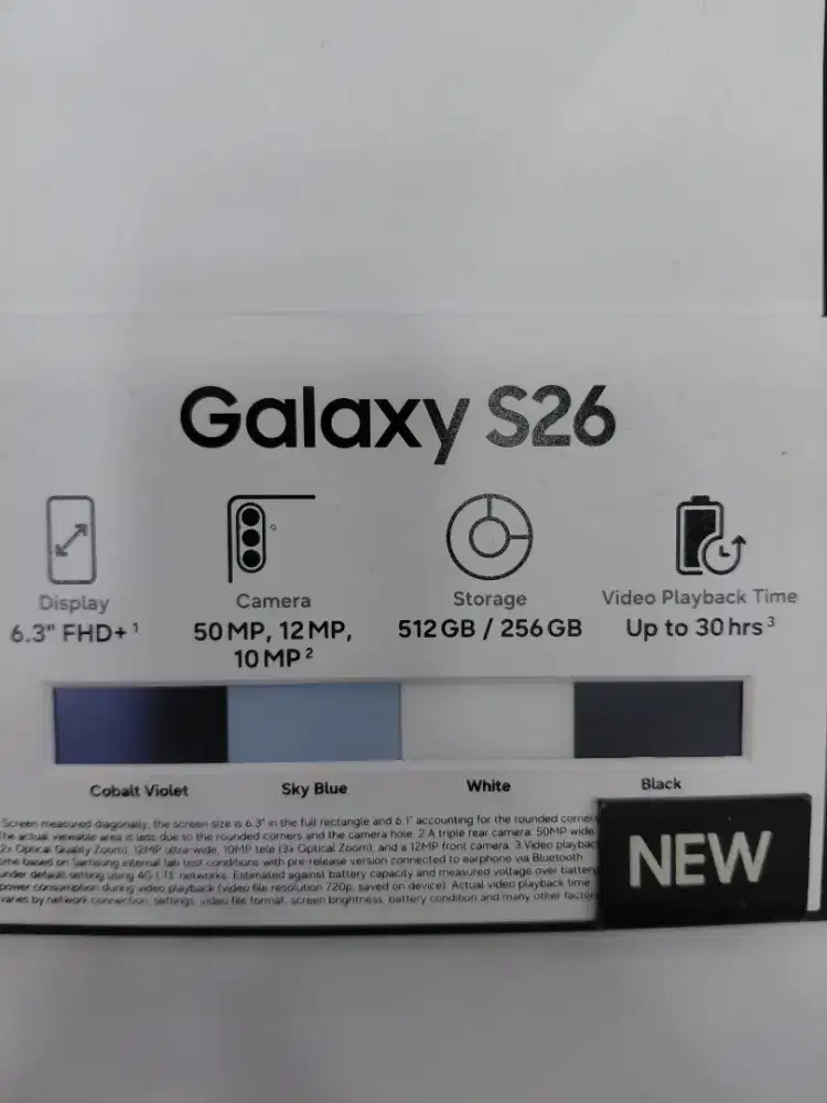 Galaxy S26 12/256 GB, free travel adaptor 25w.