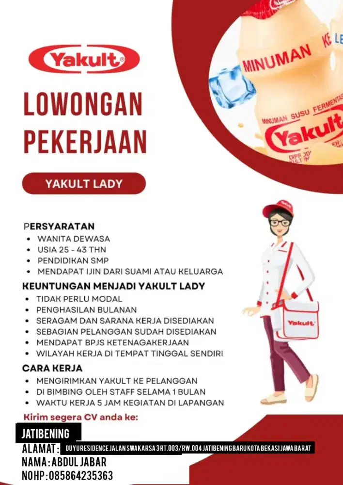 Lowongan yakult lady