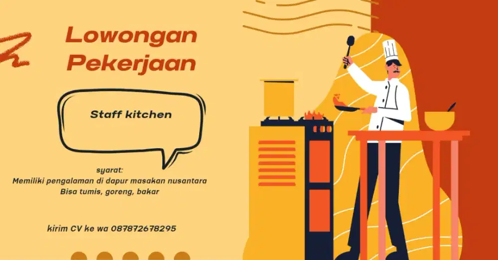 Dibutuhkan tukang masak