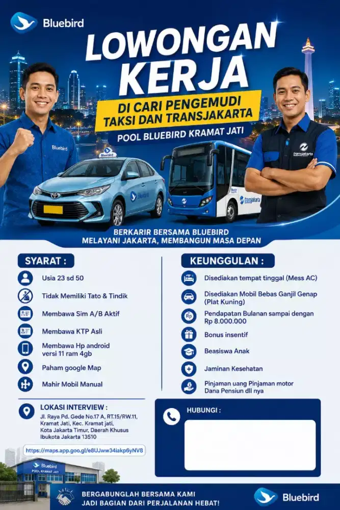 lowongan supir blue bird