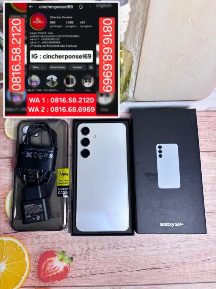 Jual hp Samsung s24 plus 5g 12/512 grsn resmi siap pakai free ADAPTOR