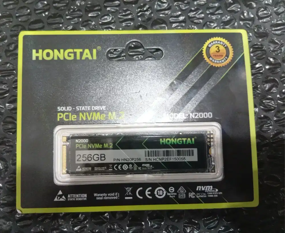 Ssd nvme 256gb merk hongtai ex toshiba