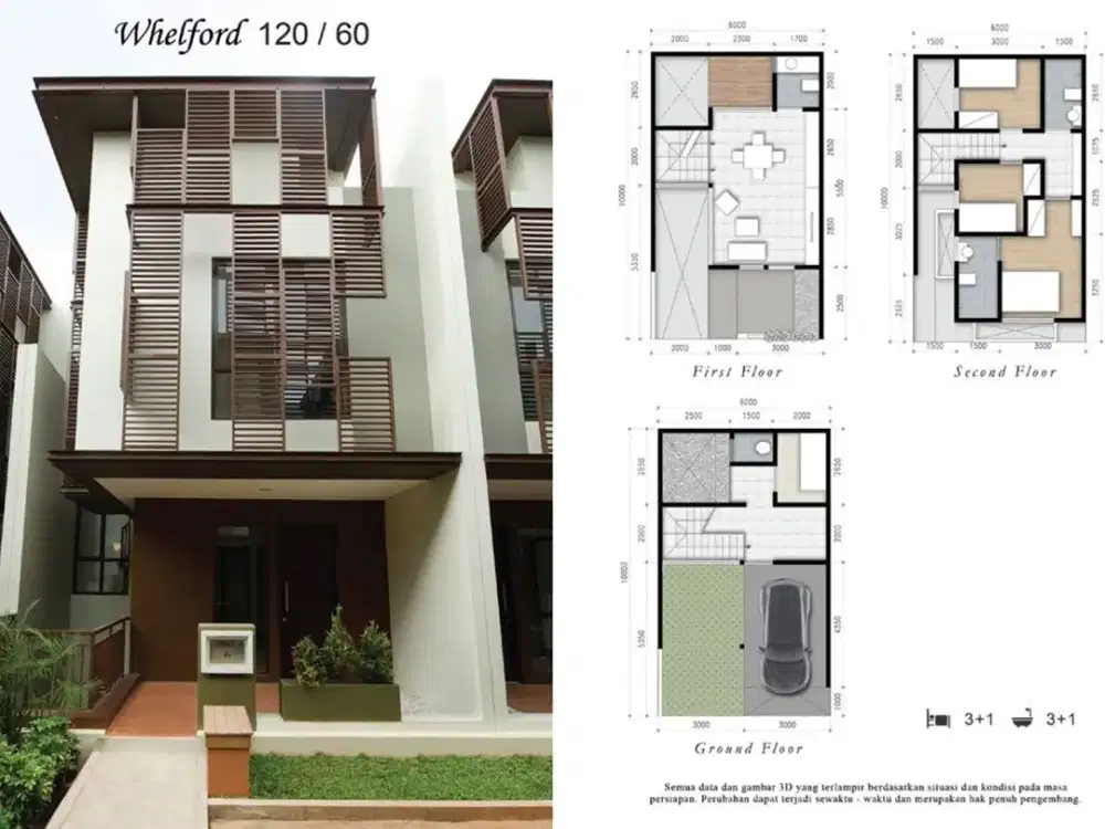 JUAL CEPAT FOR SALE Rumah 3 lantai @Greenwich, Whelford BSD