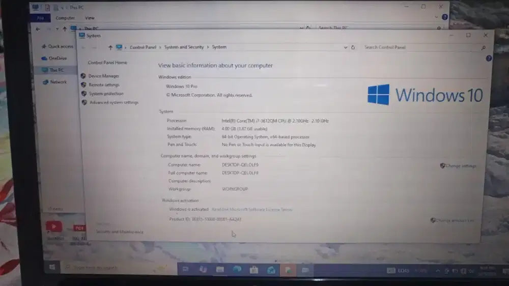 Laptop Lenovo Ideapad z480 core i7