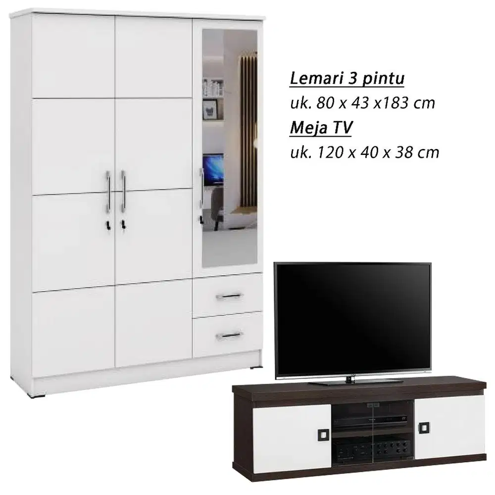 Lemari Pakaian dan Meja TV (FREE ONGKIR)