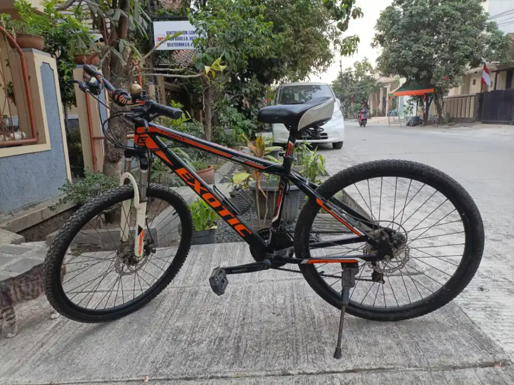 Sepeda Gunung / MTB Exotic ET-2611 Hitam Oranye - Kondisi Siap Pakai