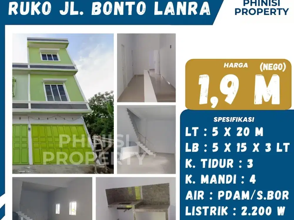 DIJUAL Ruko di Jalan Bonto Lanra
