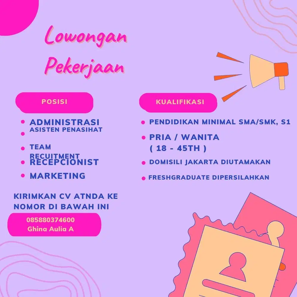 DI BUTUHKAN SEGERA