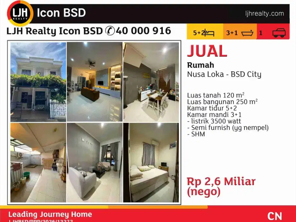 Di Jual Rumah Nusa Loka BSD City