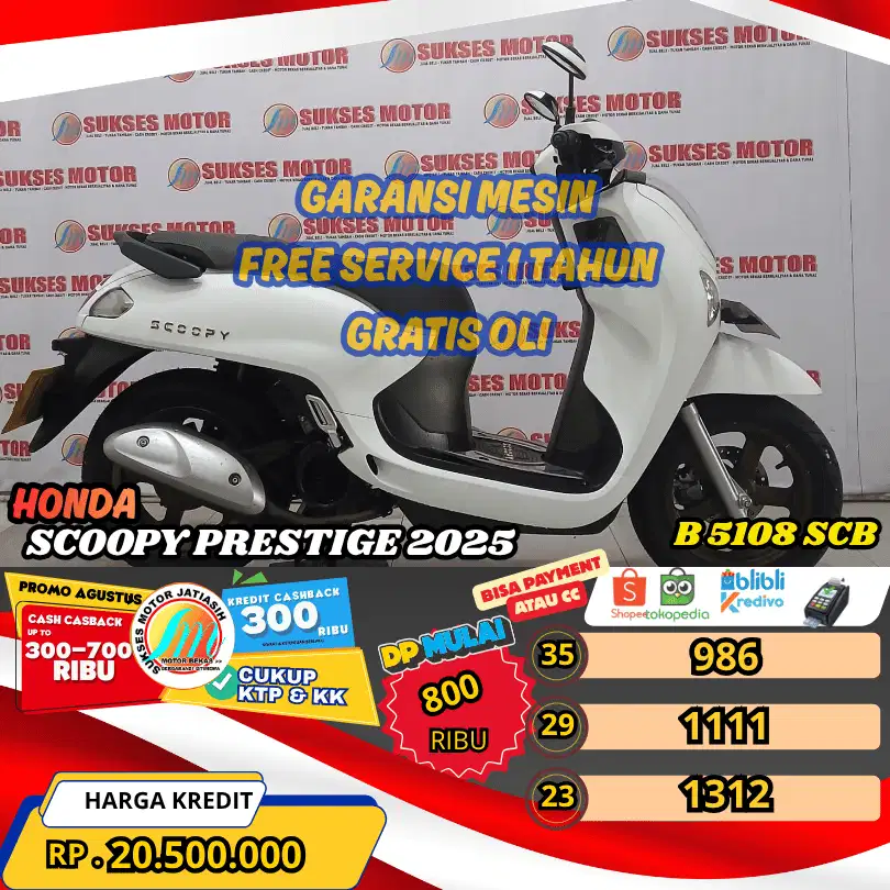 SCOOPY PRESTIGE 2025 BISA PAYMENT SPYLATER KREDIVO & CC (SUKSESMOTOR)