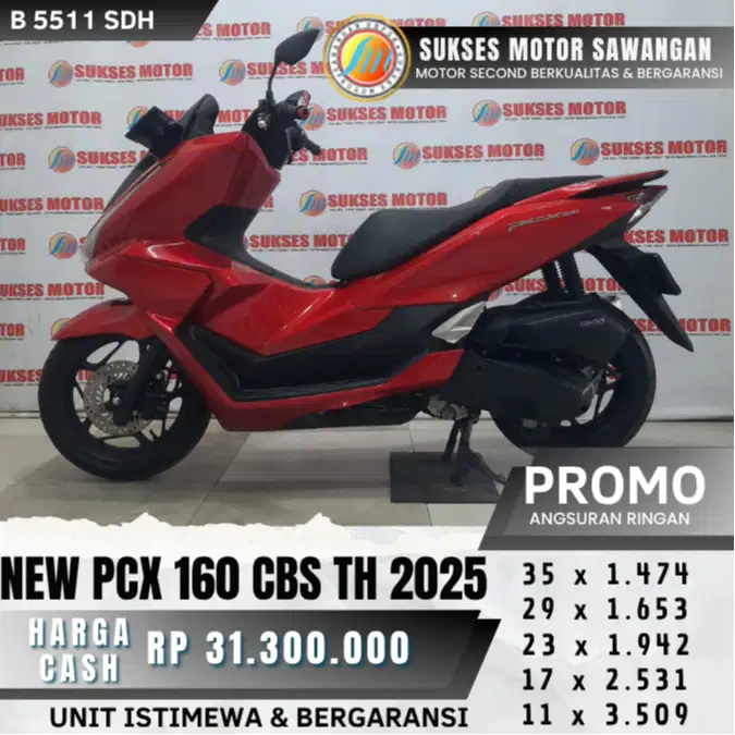 UNIT MULUS HONDA NEW PCX 160 CBS TH 2025 MERAH BISA KREDIT BERGARANSI