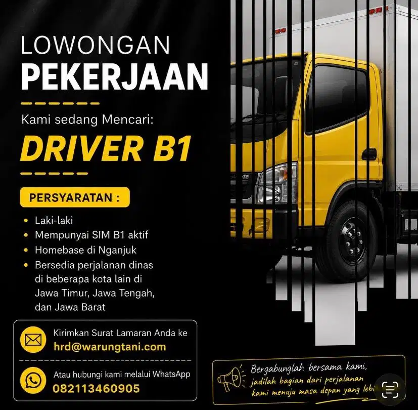 Lowongan kerja Driver BI